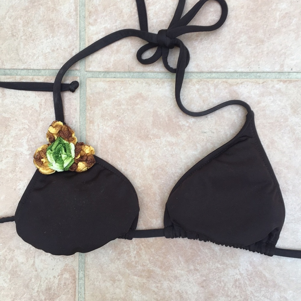 Lucky Brand Crochet Flower Bikini Top (S)
